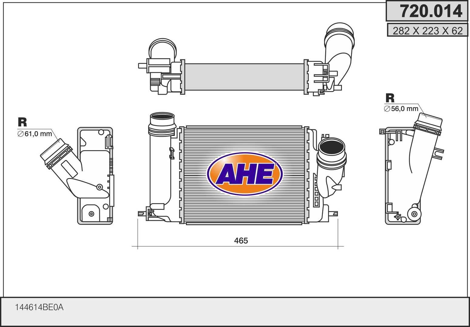 AHE Intercooler 720.014 720.014 Échangeur air AHE RENAULT CLIO