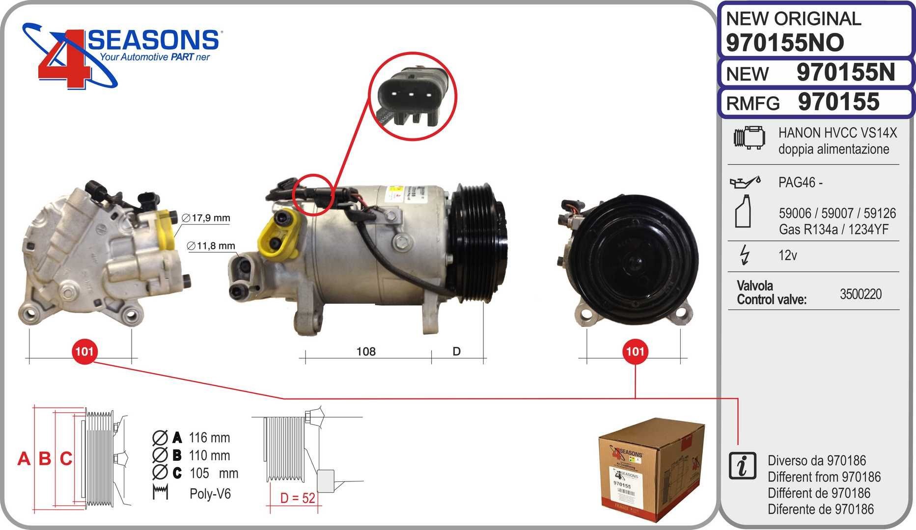 AHE Compressore aria condizionata 970155 970155 Compressore aria condizionata Volkswagen AHE costo