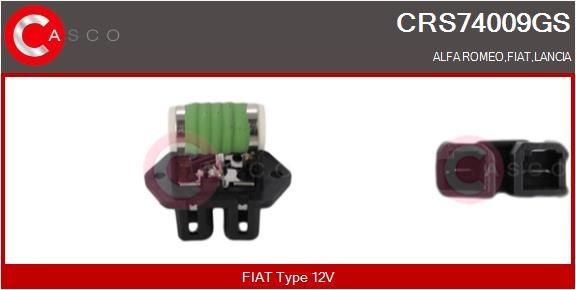 CASCO Papildus rezistors, Elektromotors-Radiatora ventilators CRS74009GS CASCO CRS74009GS Apsilde / Ventilācija ALFA ROMEO 75 (162B) 1988
