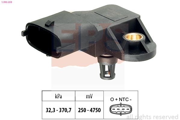 EPS Andur, kompressorirõhk 1.993.259 EPS 1.993.259 originaal Turborõhu andur Honda Accord Kombi mk8 hind