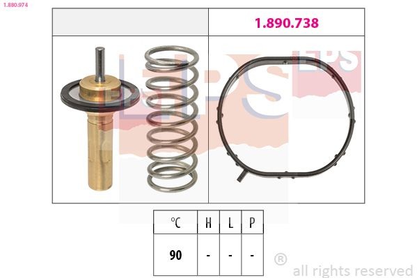 EPS Thermostaat, koelvloeistof 1.880.974 EPS 1.880.974 Koelwaterthermostaat Volvo XC40 originele