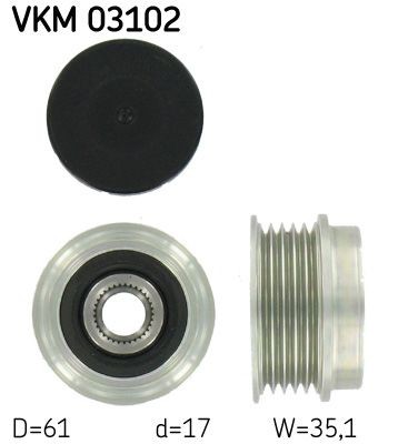 SKF Dynamopoelie VKM 03102 Dynamovrijloop SKF Q2 VKM 03102 goedkoop