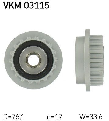 SKF Alternator Freewheel Clutch VKM 03115 SKF VKM 03115 Alternator Freewheel Clutch - VW Transporter T5 repair kits parts