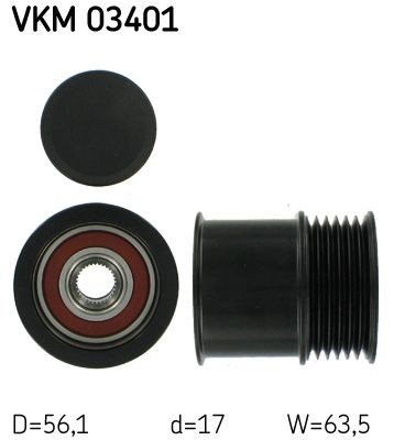 Poulie roue libre, alternateur SKF VKM 03401 SKF VKM 03401 Poulie roue libre alternateur SAAB 9-3 2003
