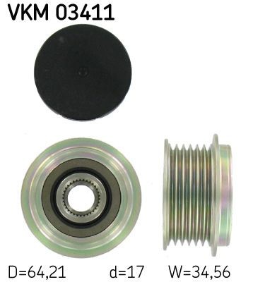 SKF Ģeneratora brīvgaitas mehānisms VKM 03411 SKF VKM03411 Ģeneratora brīvgaitas mehānisms Volvo S80 II cena