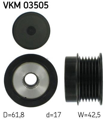 SKF Dynamopoelie VKM 03505 Audi Q2 Vrijloop poelie dynamo SKF VKM 03505