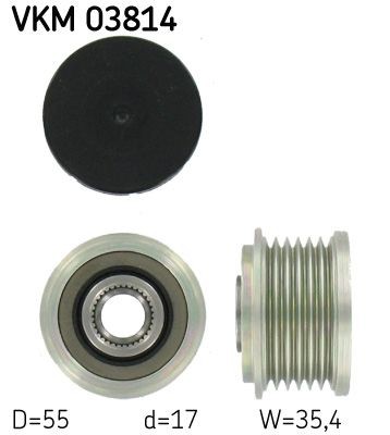 SKF Generatorfreilauf VKM 03814 Zubehörteile, Lichtmaschine SKF Mercedes-Benz VIANO VKM 03814