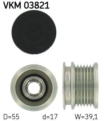 SKF Voľnobeżka alternátora VKM 03821 Jednotlivé diely SKF Mercedes-Benz Trieda E VKM 03821
