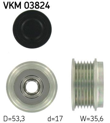 SKF Roda livre do alternador VKM 03824 Polia roda livre do alternador VAUXHALL SKF VKM 03824