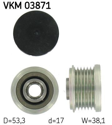 SKF Roda livre do alternador VKM 03871 SKF VKM 03871 Roda livre do alternador BMW Z4 Roadster (E85) 3.0 i 228 cv 2004