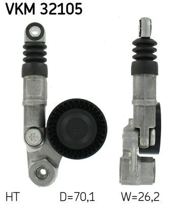 SKF Rolo tensor, correia trapezoidal estriada VKM 32105 SKF VKM 32105 Rolo tensor, correia trapezoidal estriada ALFA ROMEO Giulia Sedan (952) 2.0 (952ABA25B) 200 cv 2018