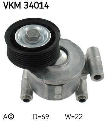 Rolo tensor, correia trapezoidal estriada SKF VKM 34014 SKF VKM 34014: Polia tensora Volvo S40 2011