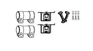 VEGAZ Montáżna sada pre výfukový systém VA-166AT VEGAZ VA-166AT Montáżna sada pre výfukový systém