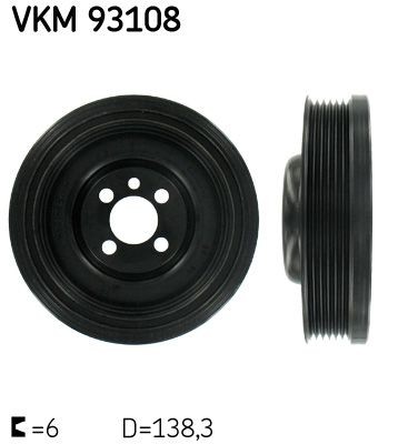 Polia, cambota SKF VKM 93108 SKF VKM 93108: Polia do virabrequim Volkswagen CADDY 2024