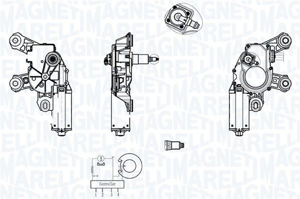 MAGNETI MARELLI Motor de limpa-vidros 064013022010 Motor de parabrisa MAGNETI MARELLI Porsche 944 064013022010