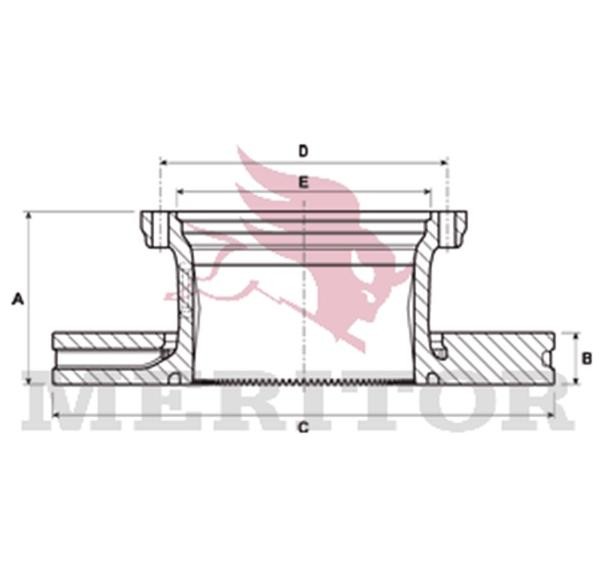 MERITOR Disco de travão MBR9004 Disco de travão MERITOR VOLVO MBR9004