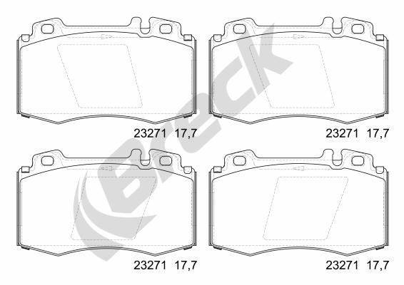 BRECK Plaquettes de frein 23271 00 552 20 Jeu de plaquettes de frein BRECK Classe C 23271 00 552 20 pas cher