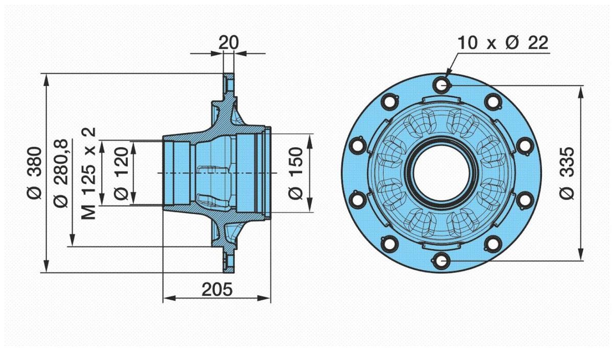BPW Cubo da roda 03.272.48.46.0 Cubo da roda BPW Citroën C3 03.272.48.46.0