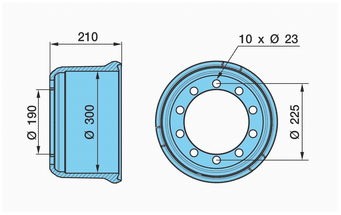 BPW Brake drum 03.105.36.12.0 03.105.36.12.0 BPW brake drum for PORSCHE 924