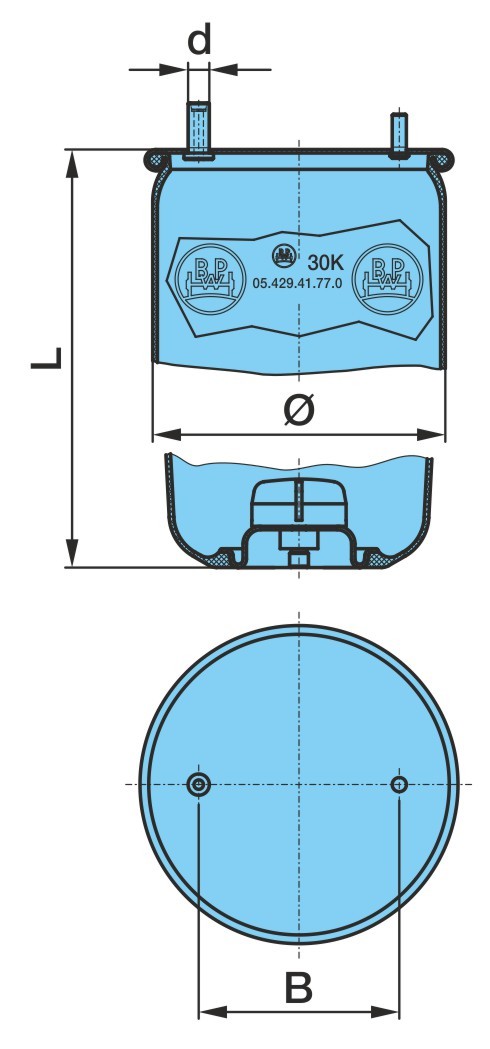 BPW Fole, suspensão pneumática 05.429.41.77.0 05.429.41.77.0 Suspensão a ar BPW CITROЁN DS4