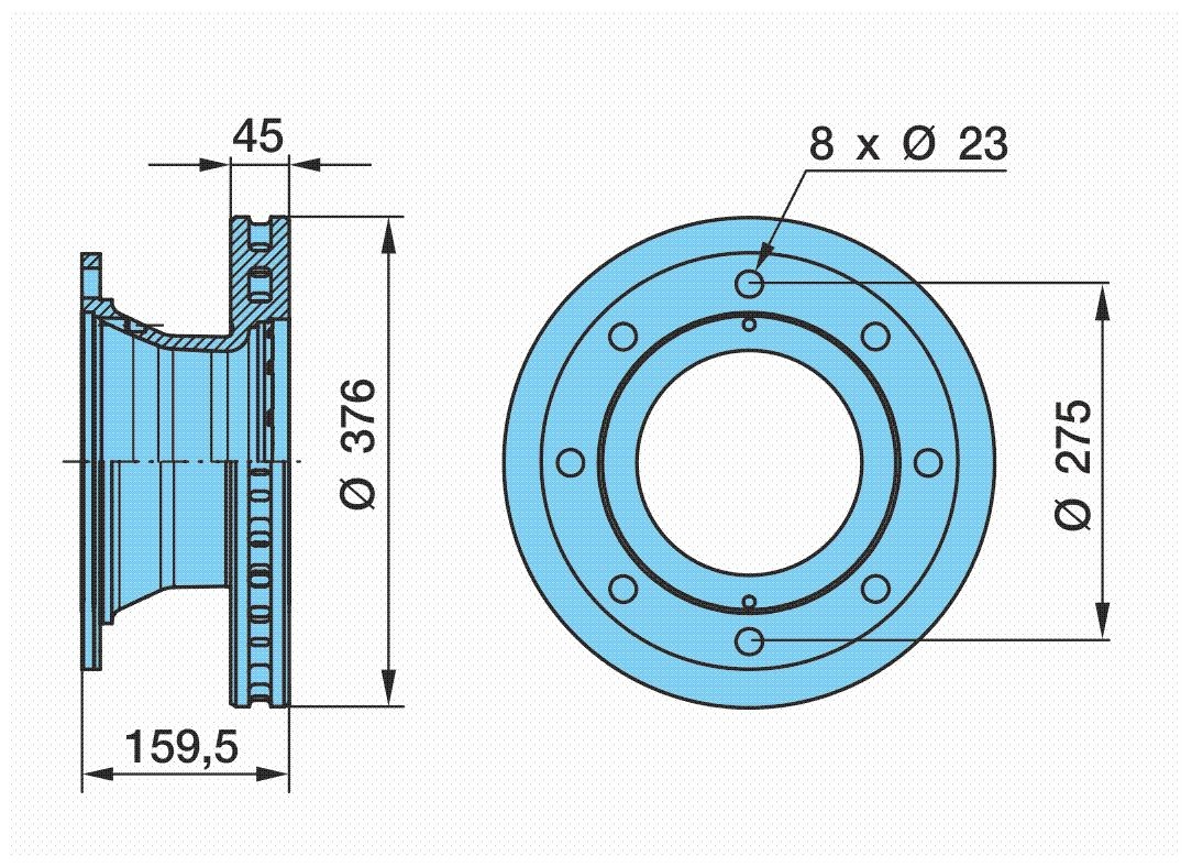 BPW Bremsscheibe 03.088.34.03.7 03.088.34.03.7 BPW MINI Bremsscheiben hinten und vorne