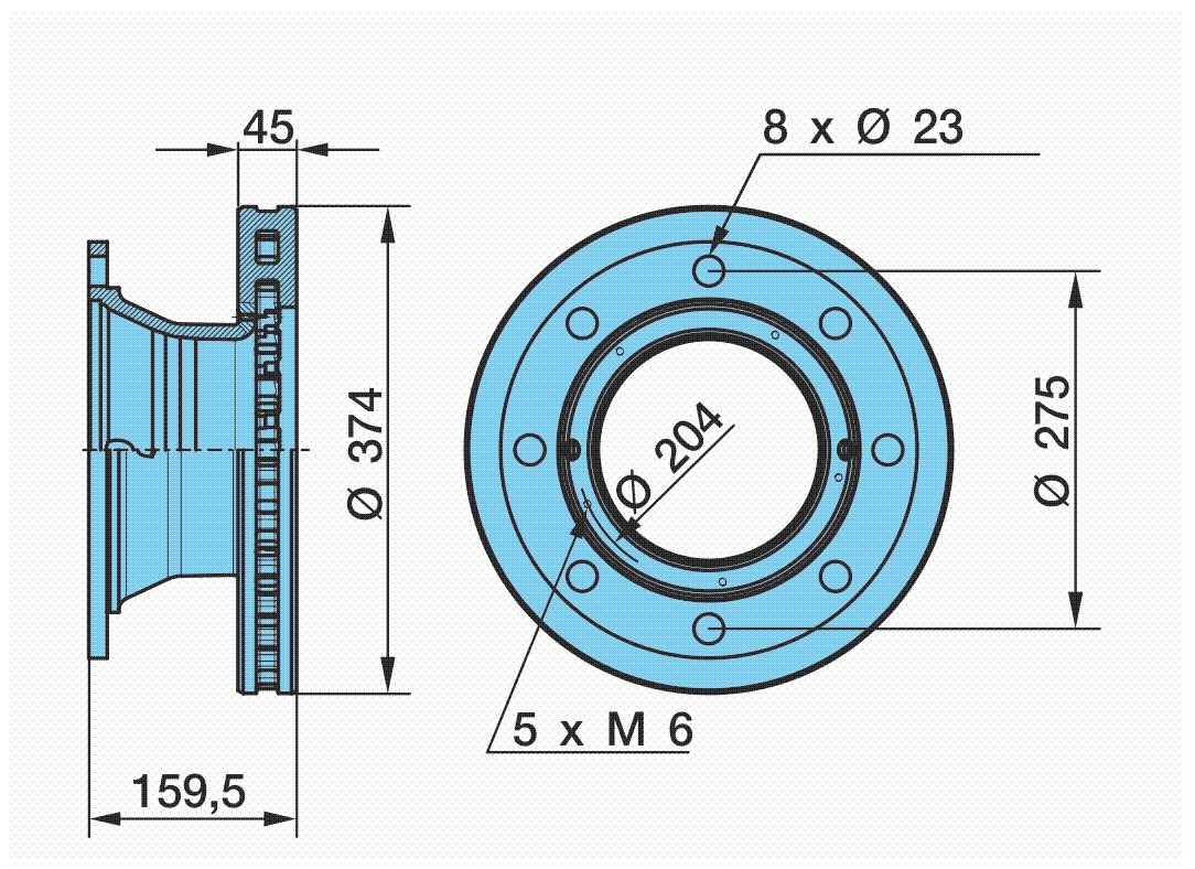 BPW Bremsscheibe 03.088.34.16.7 03.088.34.16.7 BPW MINI Bremsscheiben hinten und vorne