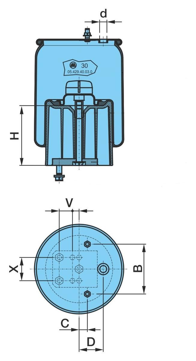 BPW Fjerbælg, luftaffjedring 05.429.43.20.0 05.429.43.20.0 Fjerbælg, luftaffjedring MERCEDES-BENZ V-klasse BPW