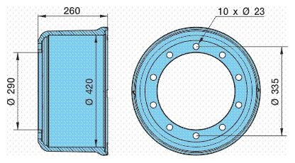 BPW Bremsetrommel 03.109.77.16.0 03.109.77.16.0 BPW Bremsetrommel Toyota billige