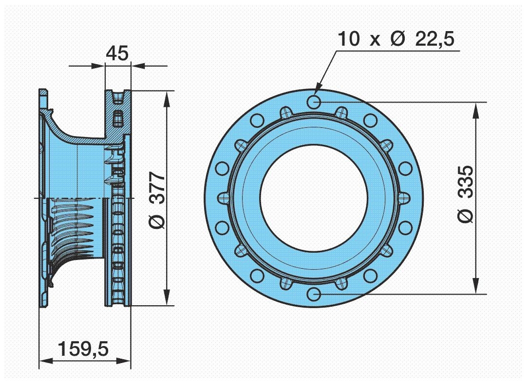 BPW Bremsscheibe 03.088.34.10.7 03.088.34.10.7 BPW MINI Bremsscheiben gelocht und belüftet