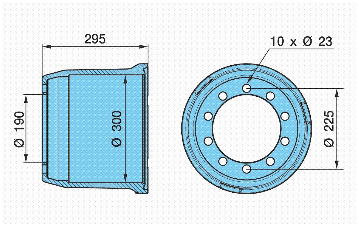 BPW Brake drum 03.109.46.40.0 PORSCHE 924 BPW brake drum 0310946400