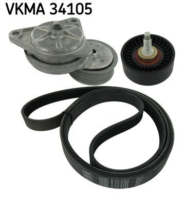 SKF Ozubený klinový remeň - Sada VKMA 34105 SKF VKMA 34105 Sada klinového rebrovaného remena Ford Mondeo BFP za nízku cenu