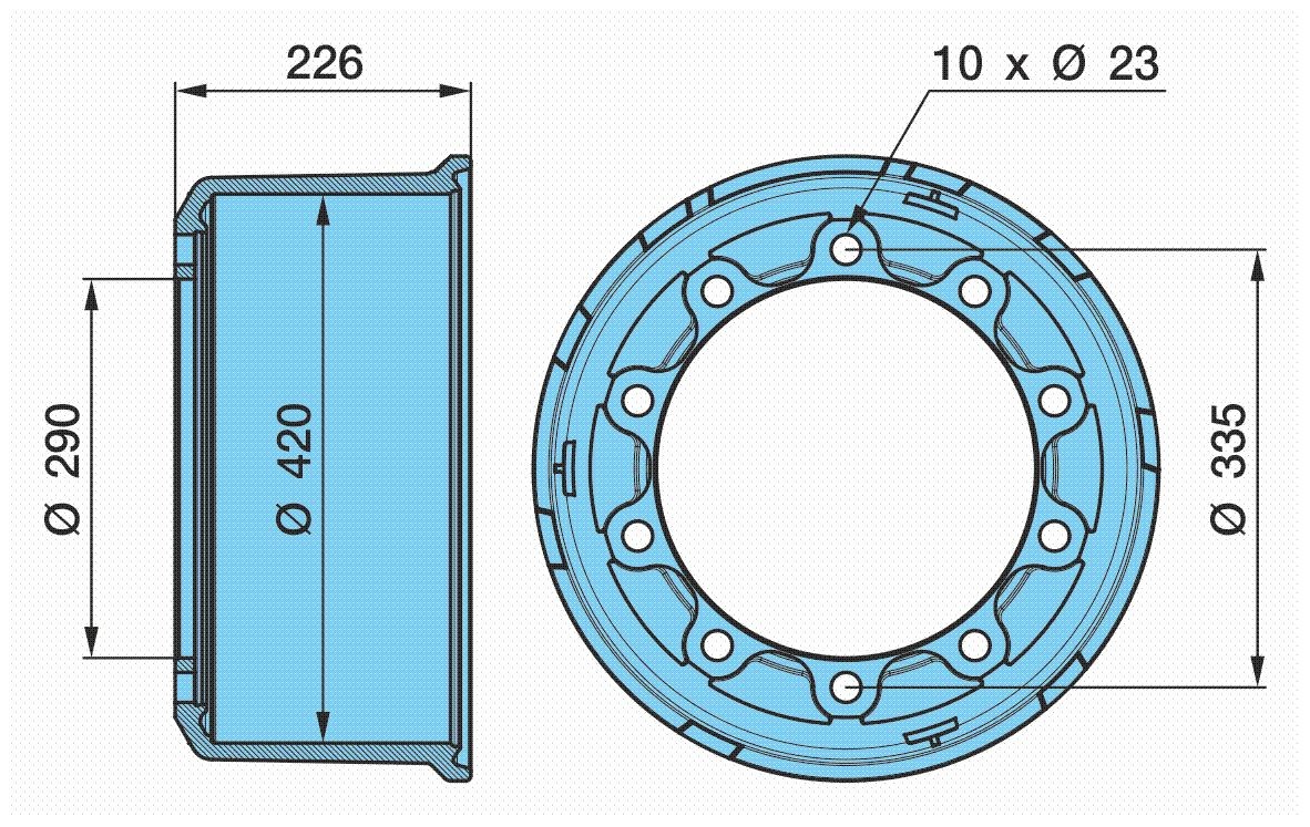 BPW Brake drum 03.109.67.79.0 03.109.67.79.0 BPW brake drum for MAZDA E-Series