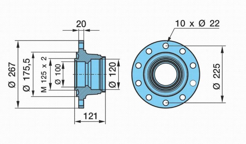 BPW Hjulnav 03.272.18.08.0 Hjulnav BPW 407 03.272.18.08.0 billige