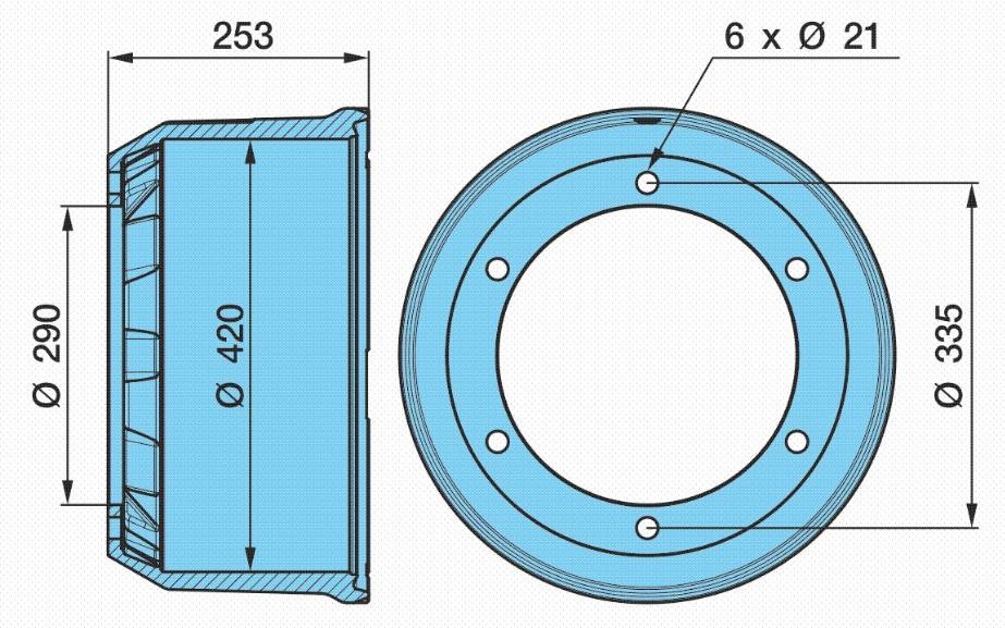 BPW Brake drum 03.109.67.01.0 03.109.67.01.0 BPW brake drum for PORSCHE 924