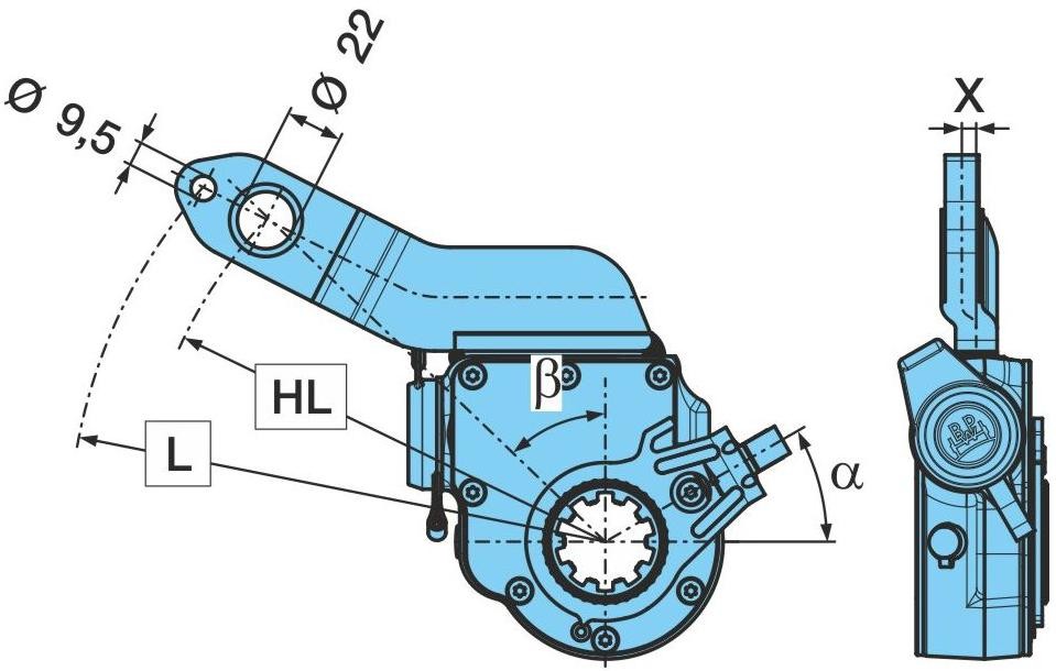 BPW Stangsystemaktuator, bremseanlegg 05.174.89.64.3 BPW Regulering, trommelbremse CHEVROLET 05.174.89.64.3