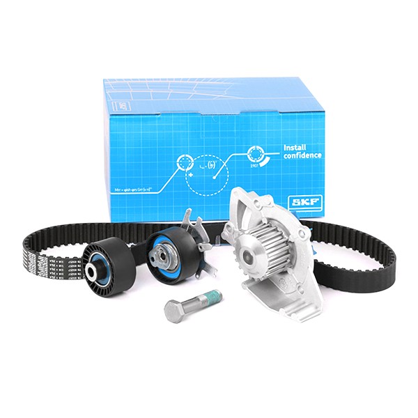 SKF Kit cinghia distribuzione, pompa acqua VKMC 03257 SKF VKMC03257 Pompa acqua + kit distribuzione Chrysler STRATUS originali