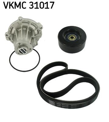 SKF Vandpumpe + kileremssæt VKMC 31017 SKF VKMC31017 VW Caddy 2 Pickup Ribremsæt pris