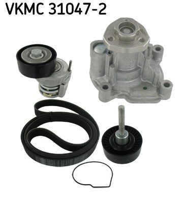 SKF Water Pump + V-Ribbed Belt Kit VKMC 31047-2 SKF VKMC 31047-2 genuine Skoda Rapid Saloon poly v-belt kit price