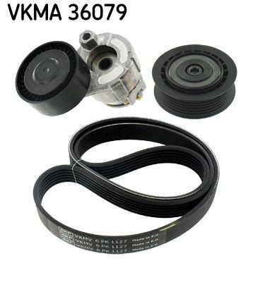 SKF Jeu de courroies trapézoïdales à nervures VKMA 36079 SKF VKMA36079 Kit complet de courroies d'accessoire Renault Kangoo KW prix