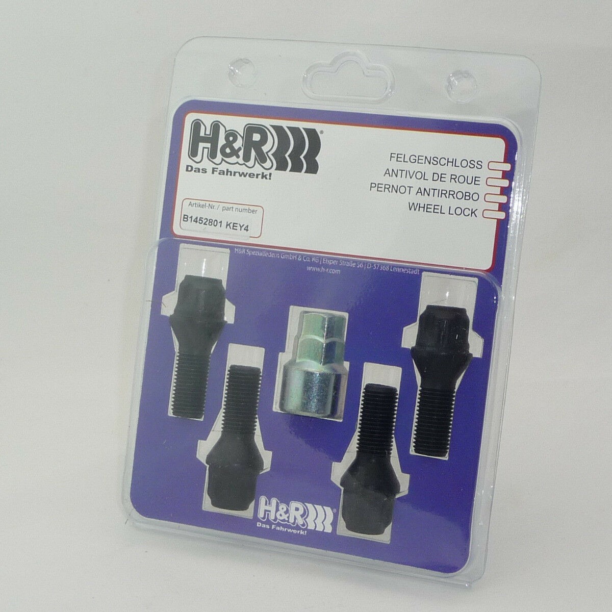 H&R Hjulbolt B1452801KEY4 Slingrebolte H&R Volkswagen POLO B1452801KEY4