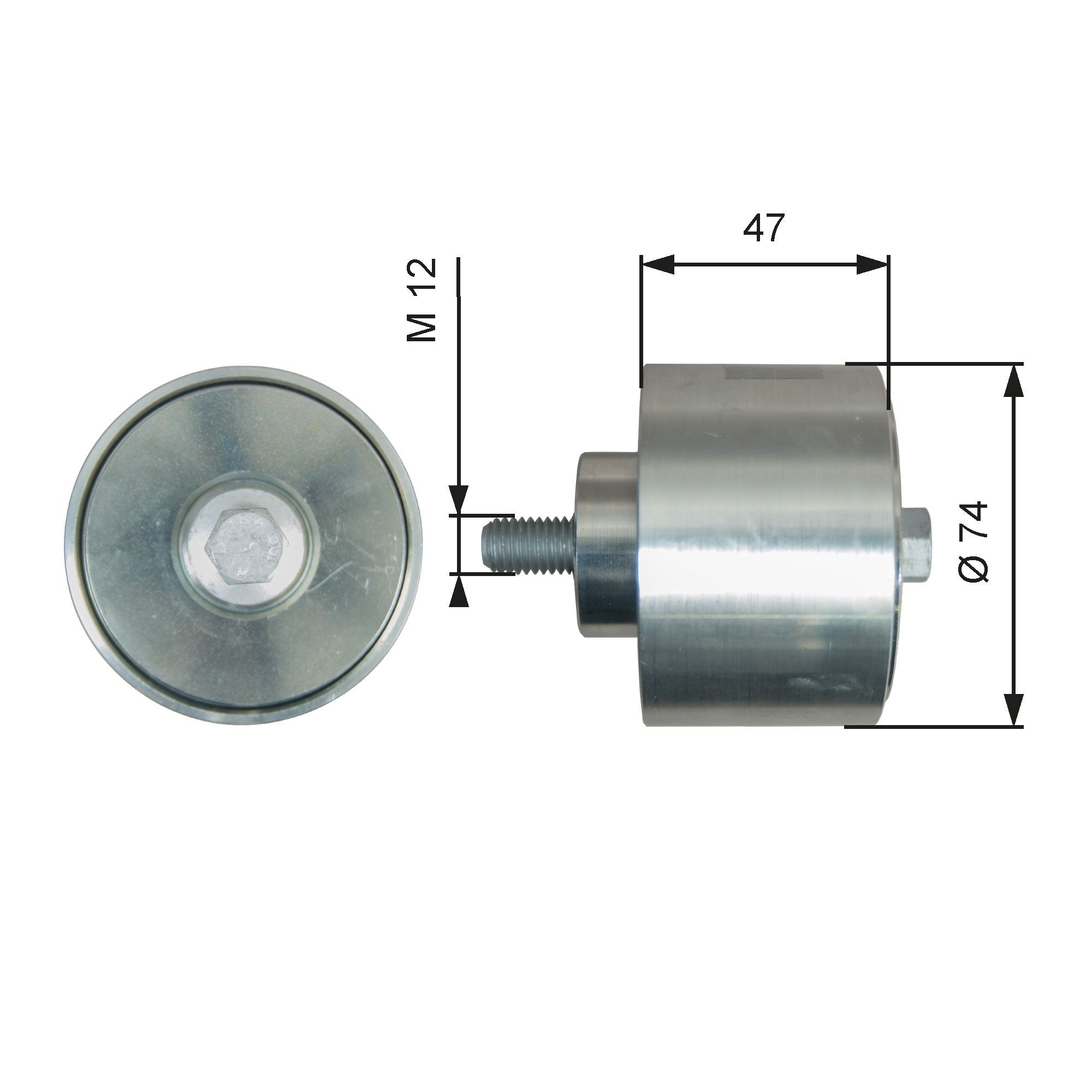 GATES Geleiderol / omdraairol v-snaren T36637 Geleiderol GATES IVECO FleetRunner T36637