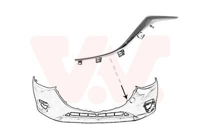 VAN WEZEL Övertäck, stötfångare 2744581 Mazda CX 7 ER Stötfångarlist VAN WEZEL 2744581