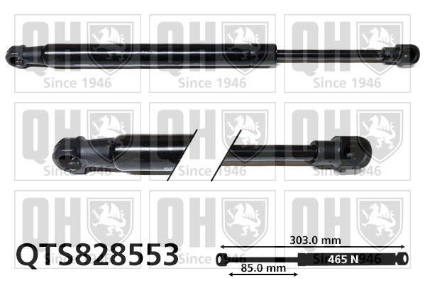 QUINTON HAZELL Gasfjeder, motorhjelm QTS828553 QUINTON HAZELL QTS828553 originale Fiat Talento Van Gasfjeder motorhjelm hvad koster