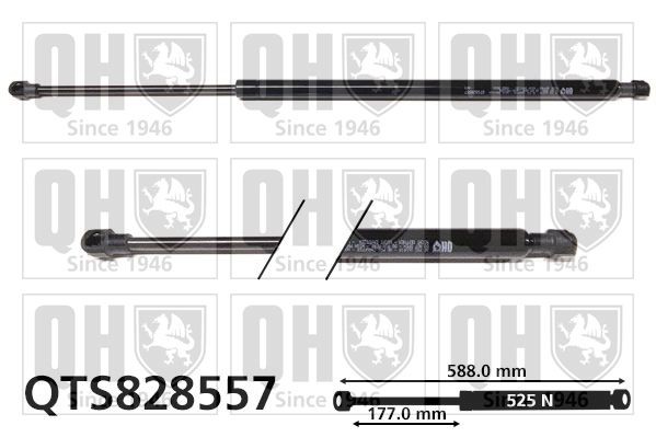 QUINTON HAZELL Bagklapsdæmper QTS828557 Bagklapsdæmper OPEL QUINTON HAZELL QTS828557