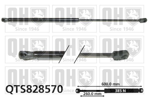 QUINTON HAZELL Pneumatická prużina, Batożinový / nákladný priestor QTS828570 QUINTON HAZELL QTS828570 Vzpery kufra Ford Focus DYB Hatchback originálne cena