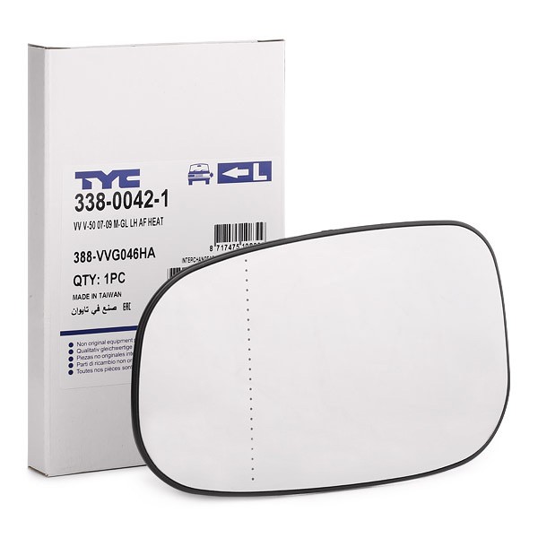 TYC Spejlglas, udvendig spejl 338-0042-1 Sidespejl glas TYC Chevrolet KALOS 338-0042-1