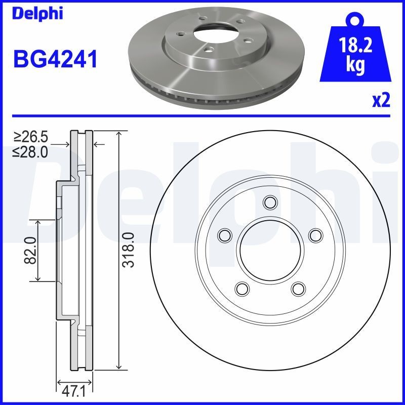 DELPHI Piduriketas BG4241 DELPHI BG4241 Piduriketas CHRYSLER Pacifica MPV 4.0 258 hj 2007