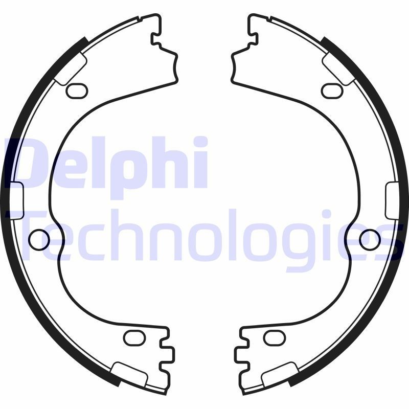 DELPHI Handbromsbackar LS2166 DELPHI LS2166 Handbromsbackar HYUNDAI Tucson Skåpbil / SUV (TLE) bak och fram