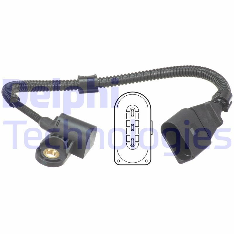DELPHI Sensor, kamakselposisjon SS11217 DELPHI SS11217 Sensor kamakselposisjon California T6 Minibuss (SGC, SGG, SHC) originale pris