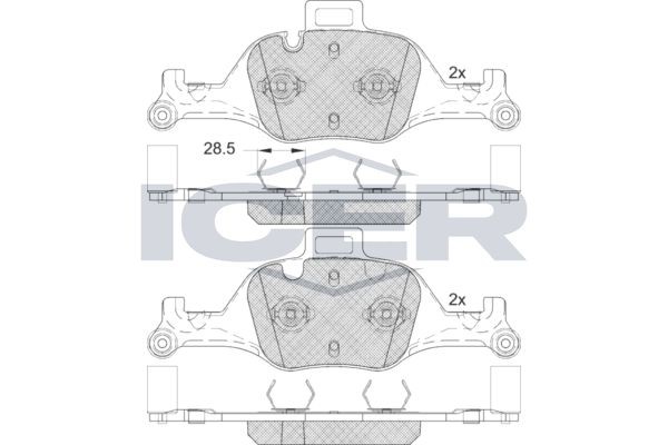 ICER Brzdové doštičky/platničky 182291 182291 Brzdové platničky BMW Rad 5 ICER